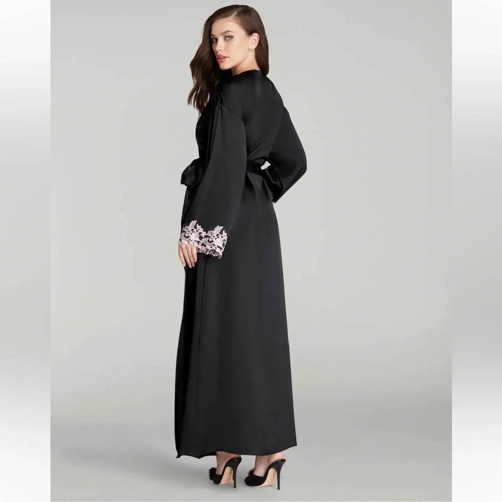 NWT Agent Provocateur 100% Silk Darina Dressing Gown Black Robe Luxury Lingerie - Picture 3 of 17